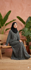 RIMISH grey print abaya