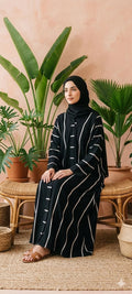 RIMISH striped abaya