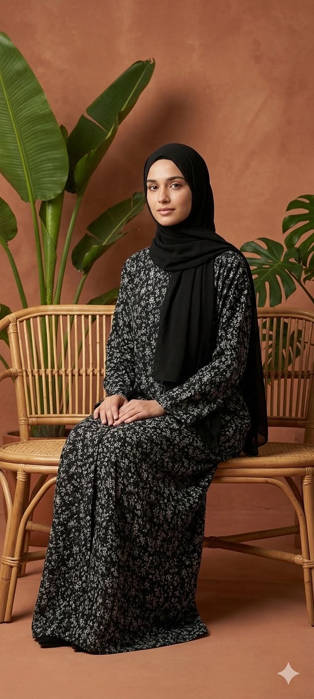 RIMISH ditsy floral print abaya